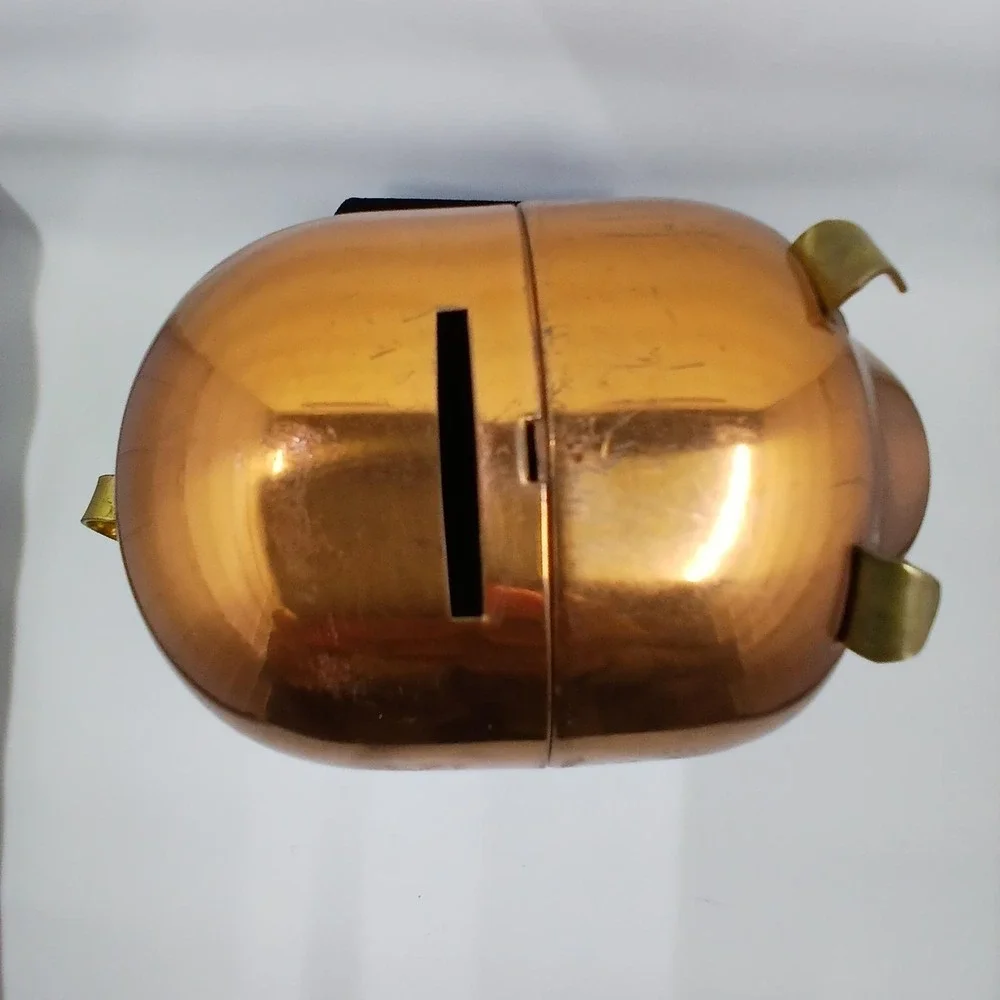 Vintage Coppercraft Guild‎ Piggy Bank Coin Holder Pig Figurine Mid Century Decor